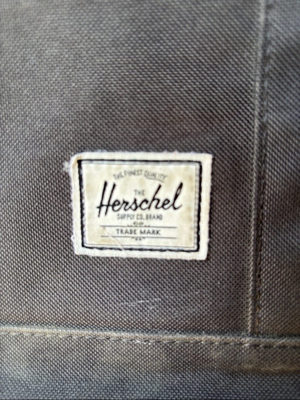 Herschel Supply Company Black Canvas Bag Tote with Tan Leather Strap - Picture 4 of 11
